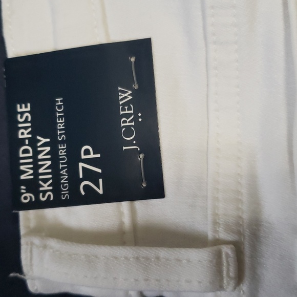 J Crew Factory NWT Petite 9" Mid-Rise Skinny Jeans in White Wash Size 27P - Picture 6 of 8